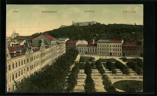 AK Brünn / Brno, Dom, Getreidemarkt, Spielberg