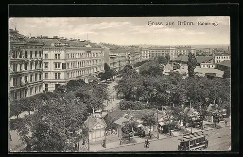AK Brünn / Brno, Strassenbahn am Bahnring