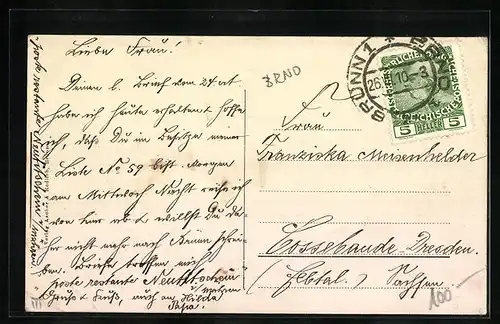 AK Brünn / Brno, Strassenbahn am Bahnring