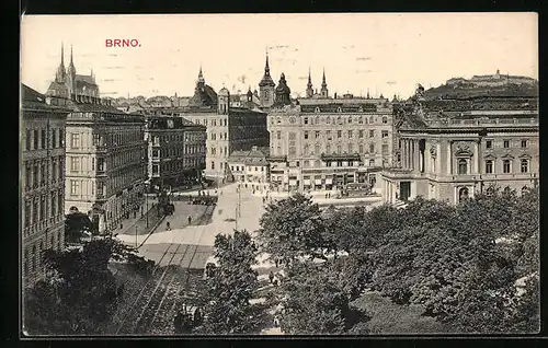 AK Brünn / Brno, Blick über die Dächer