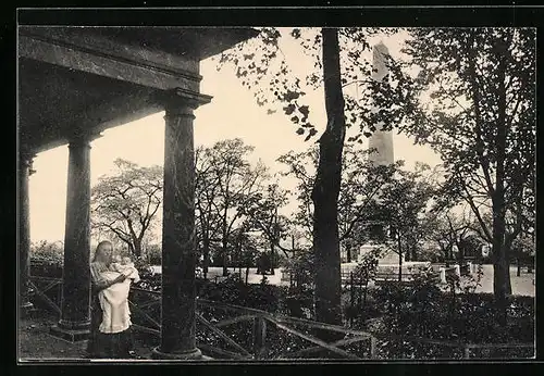 AK Brünn / Brno, Obelisk und Säulenhalle am Franzensberg