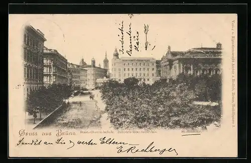AK Brünn / Brno, Staats-Oberrealschule, Industrie-Beamten-Palais