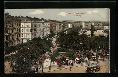 AK Brünn / Brno, Strassenbahn am Bahnring