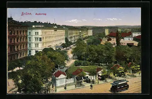 AK Brünn / Brno, Strassenbahn am Bahnring