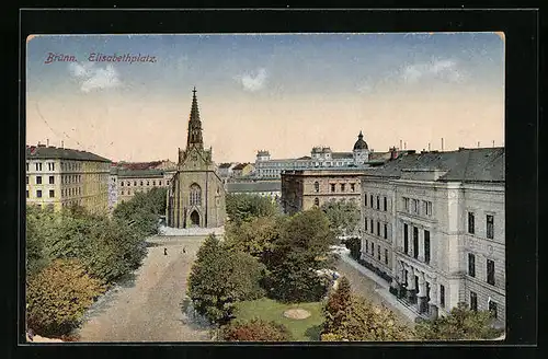 AK Brünn / Brno, Blick auf den Elisabethplatz