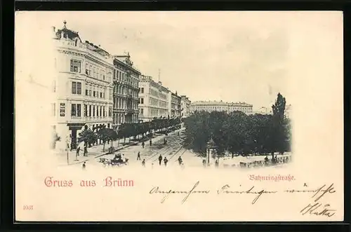 AK Brünn / Brno, Partie der Bahnringstrasse