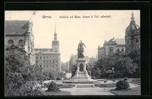 AK Brünn / Brno, Pohled od Nem. domu k Vel. namesti