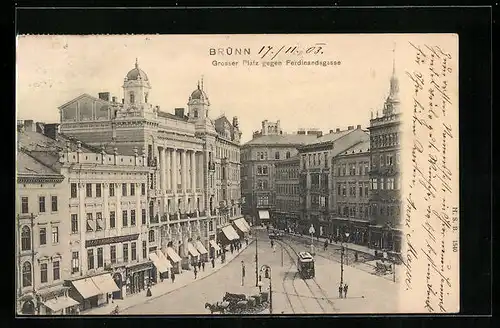 AK Brünn / Brno, Grosser Platz gegen Ferdinandsgasse