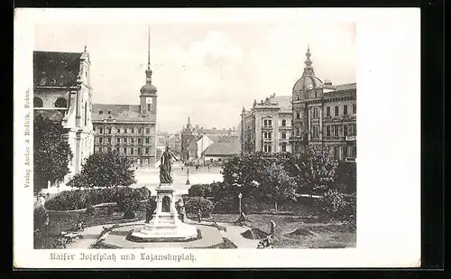 AK Brünn / Brno, Kaiser Josefplatz und Lazanskyplatz