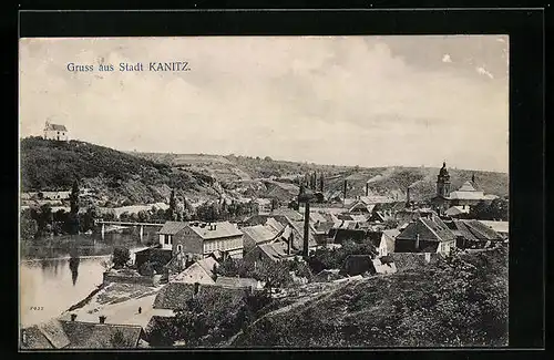 AK Kanitz, Panorama mit Kirche