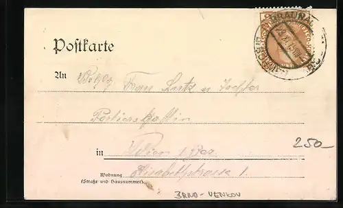 AK Eibenschitz, Strassenpartie aus der Vogelschau