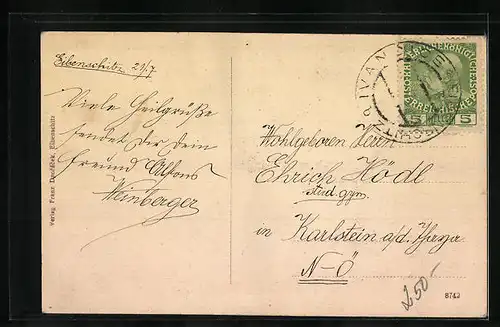 AK Eibenschitz, Totalansicht aus der Vogelschau