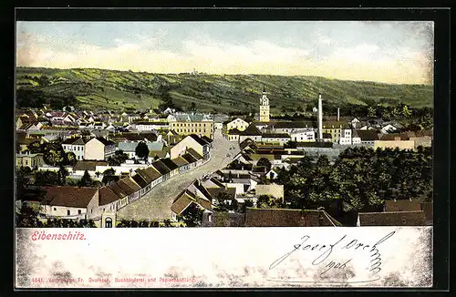 AK Eibenschitz, Strassenpartie aus der Vogelschau