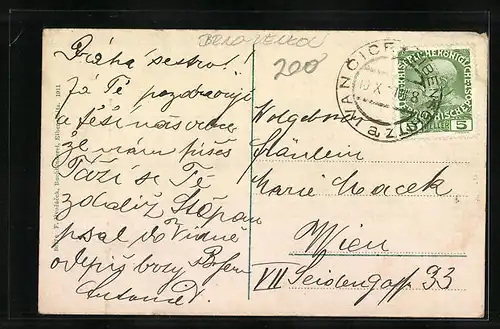 AK Eibenschitz, Panorama aus der Vogelschau