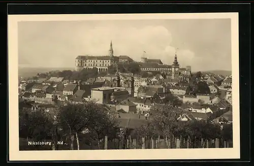 AK Nikolsburg, Panorama, Schloss