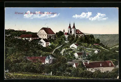 AK Wranau, Mähr. Schweiz, Kirche, Panorama