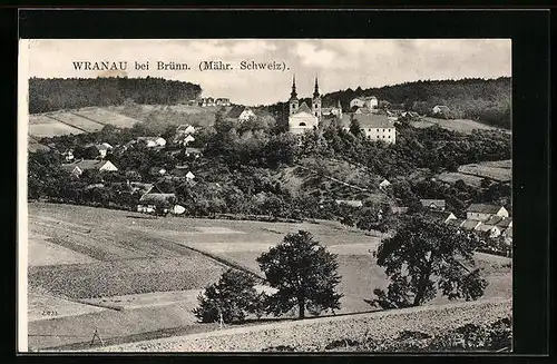 AK Wranau, Mähr. Schweiz, Kirche, Panorama