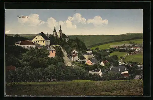 AK Wranau, Panorama, Mähr. Schweiz, Kirche