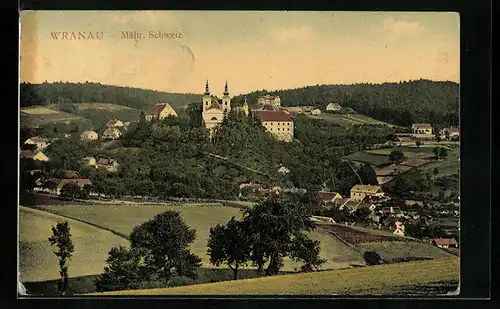 AK Wranau, Kirche, Mähr. Schweiz, Panorama
