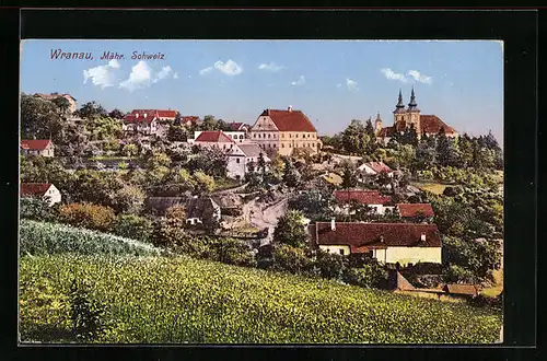 AK Wranau, Kirche, Panorama, Mähr. Schweiz