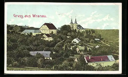 AK Wranau, Kirche, Panorama, Mähr. Schweiz