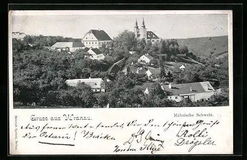 AK Wranau, Kirche, Panorama, Mähr. Schweiz