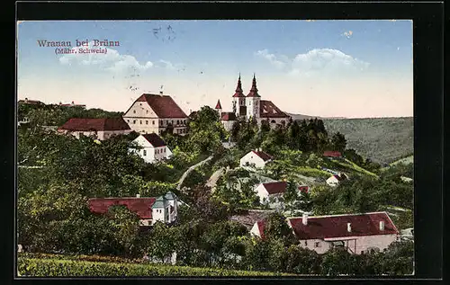 AK Wranau, Kirche, Panorama, Mähr. Schweiz