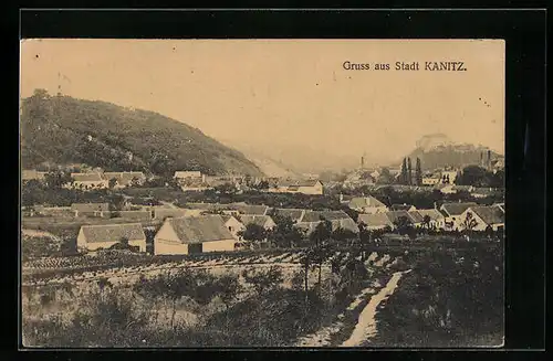 AK Kanitz, Panorama mit Schloss