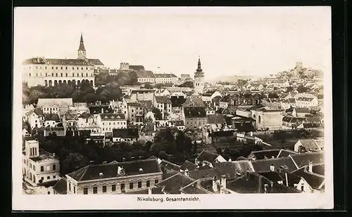 AK Nikolsburg, Totalansicht mit Kirche