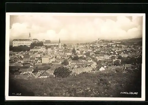 AK Nikolsburg, Panorama mit Schloss