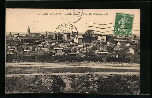 AK Saint-Ouen, Vue generale, Vue des Fortifications