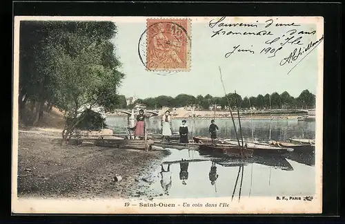 AK Saint-Ouen, Un coin dans l`Ile