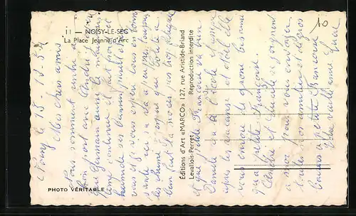 AK Noisy-le-Sec, La Place Jeanne d`Arc