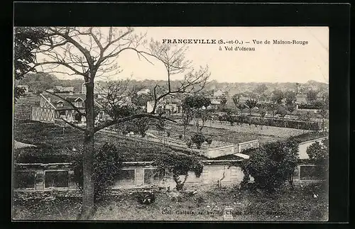 AK Franceville, Vue de Maison-Rouge á Vol d`oiseau