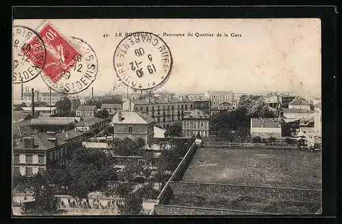 AK Le Bourget, Panorama du Quartier de la Gare