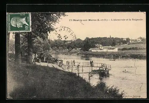 AK Neuilly-sur-Marne, L`Abreuvoir et la Baignade