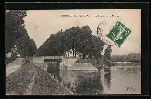 AK Neuilly-sur-Marne, L`Ecluse et la Marne