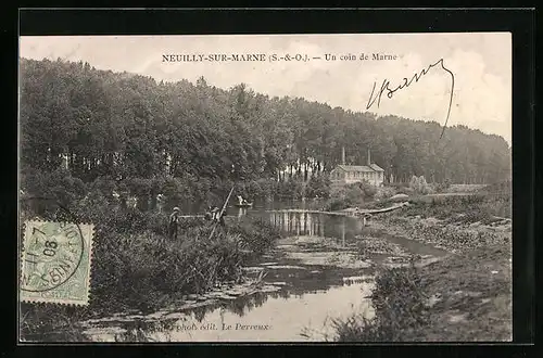 AK Neuilly-sur-Marne, Un coin de Marne