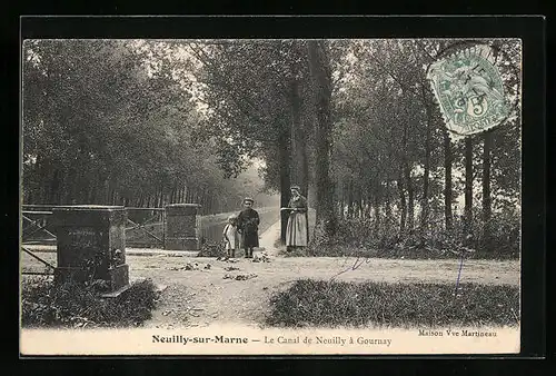 AK Neuilly-sur-Marne, Le Canal de Neuilly à Gournay