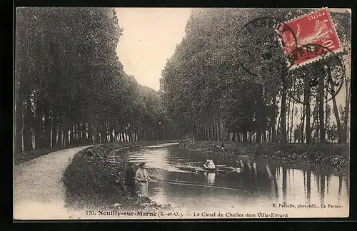 AK Neuilly-sur-Marne, Le Canal de Chelles vers Ville-Evrard