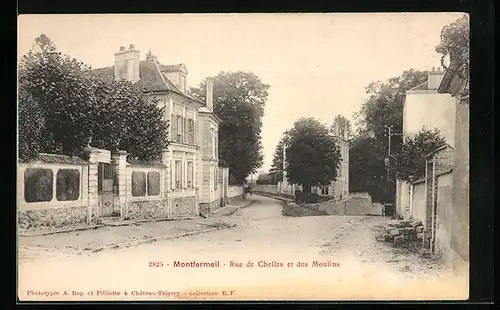 AK Montfermeil, Rue de Chelles et des Moulins