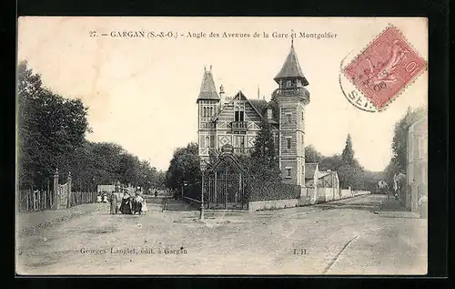 AK Gargan, Angle des Avenues de la Gare et Montgolfier