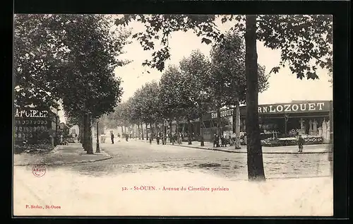 AK Saint-Ouen, Avenue du Cimetière parisien