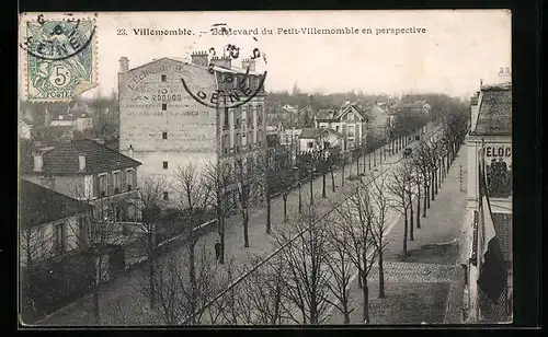 AK Villemomble, Boulevard du Petit-Villemomble en perspective