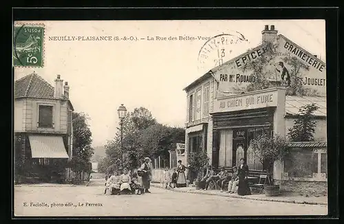 AK Neuilly-Plaisance, La Rue des Belles-Vues