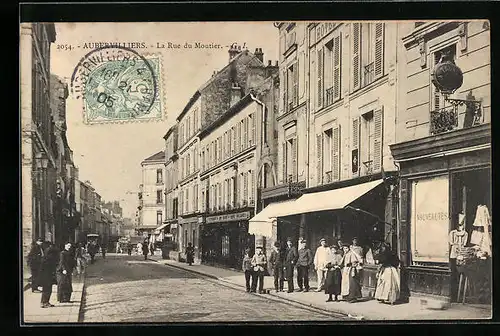 AK Aubervilliers, La Rue du Moutier