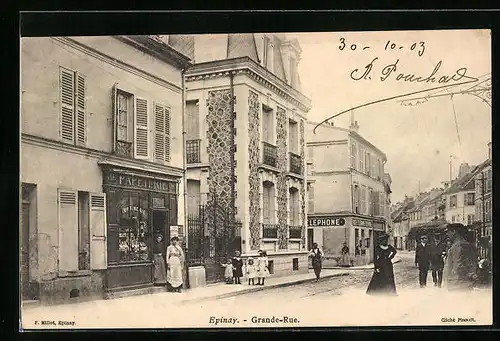 AK Epinay, Grande Rue, Papeirie