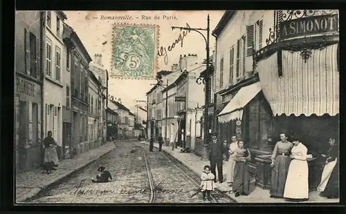 AK Romainville, Rue de Paris