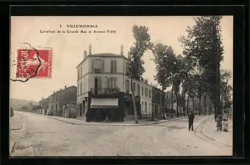 AK Villemomble, Carrefour de la Grande Rue et Avenue Frédy