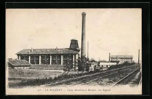 AK Le Bourget, Usine Mombron et Berner, rue Rigault